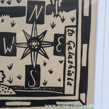 Load image into Gallery viewer, SCOTTISH ART. Jane Hyslop (RSA). Linocut Entitled: Map of Midlothian. ARTIST'S PROOF. Framed
