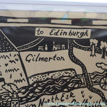Load image into Gallery viewer, SCOTTISH ART. Jane Hyslop (RSA). Linocut Entitled: Map of Midlothian. ARTIST'S PROOF. Framed
