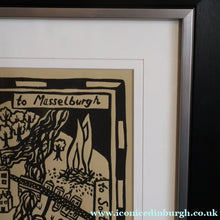 Load image into Gallery viewer, SCOTTISH ART. Jane Hyslop (RSA). Linocut Entitled: Map of Midlothian. ARTIST'S PROOF. Framed

