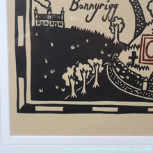 Load image into Gallery viewer, SCOTTISH ART. Jane Hyslop (RSA). Linocut Entitled: Map of Midlothian. ARTIST'S PROOF. Framed
