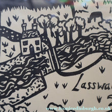 Load image into Gallery viewer, SCOTTISH ART. Jane Hyslop (RSA). Linocut Entitled: Map of Midlothian. ARTIST'S PROOF. Framed
