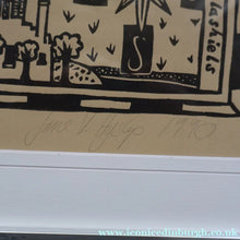 Load image into Gallery viewer, SCOTTISH ART. Jane Hyslop (RSA). Linocut Entitled: Map of Midlothian. ARTIST'S PROOF. Framed
