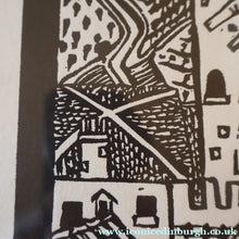 Load image into Gallery viewer, SCOTTISH ART. Jane Hyslop (RSA). Linocut of the town of San Gimignano, Tuscany
