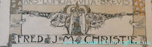 Load image into Gallery viewer, SCOTTISH ART. JESSIE M. KING. Original Bookplate / Lithograph for Fred JM Christie (c 1906)
