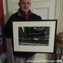 Load image into Gallery viewer, John Houston Signed Lithograph Night Sky over the Bass Rock
