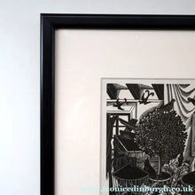 Load image into Gallery viewer, SCOTTISH ART. Rare 1953 Original Wood Engraving by Jozef Sekalski. Design for a Christmas Card Entitled "Fourth Day of Christmas". Pencil Signed 
