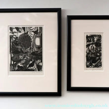 Load image into Gallery viewer, SCOTTISH ART. Rare 1953 Original Wood Engraving by Jozef Sekalski. Design for a Christmas Card Entitled "Fourth Day of Christmas". Pencil Signed 
