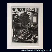Load image into Gallery viewer, SCOTTISH ART. Rare 1953 Original Wood Engraving by Jozef Sekalski. Design for a Christmas Card Entitled "Fourth Day of Christmas". Pencil Signed
