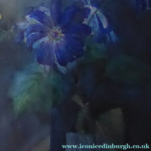 Load image into Gallery viewer, Kate Cameron Signed Watercolour of Blue Daisies Framed 
