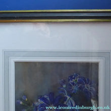 Load image into Gallery viewer, Kate Cameron Signed Watercolour of Blue Daisies Framed 
