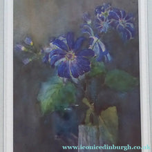 Load image into Gallery viewer, Kate Cameron Signed Watercolour of Blue Daisies Framed 
