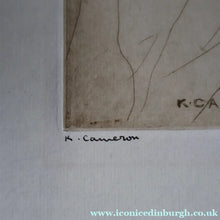 Load image into Gallery viewer, SCOTTISH ART: Katherine (Kate) Cameron (1874- 1965). Large 1920s Etching with Butterflies and Harebells. SIGNED
