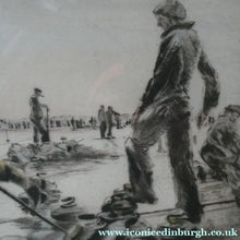 Load image into Gallery viewer, SCOTTISH ART. Lively Colour Etching Entitled "Curling Competition" by Henry Wilkinson (1921 - 2011). SIGNED
