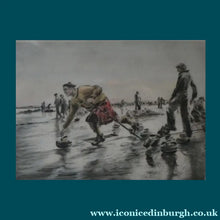 Load image into Gallery viewer, SCOTTISH ART. Lively Colour Etching Entitled "Curling Competition" by Henry Wilkinson (1921 - 2011). SIGNED
