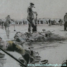 Load image into Gallery viewer, SCOTTISH ART. Lively Colour Etching Entitled "Curling Competition" by Henry Wilkinson (1921 - 2011). SIGNED
