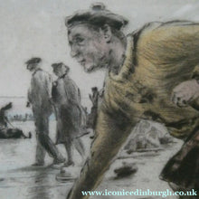 Load image into Gallery viewer, SCOTTISH ART. Lively Colour Etching Entitled "Curling Competition" by Henry Wilkinson (1921 - 2011). SIGNED
