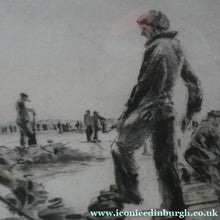 Load image into Gallery viewer, SCOTTISH ART. Lively Colour Etching Entitled "Curling Competition" by Henry Wilkinson (1921 - 2011). SIGNED
