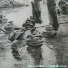 Load image into Gallery viewer, SCOTTISH ART. Lively Colour Etching Entitled "Curling Competition" by Henry Wilkinson (1921 - 2011). SIGNED
