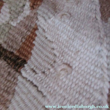 Load image into Gallery viewer, SCOTTISH ART: Vintage 1960s WOVEN TAPESTRY by Maureen Hodge. Panoramic Landscape with a Sailing Boat on the Seashore
