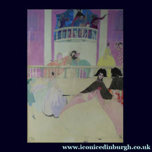 Load image into Gallery viewer, SCOTTISH ART: Art Nouveau Watercolour Painting of a Masked Ball at the Venice Carnival. Signed with monogram
