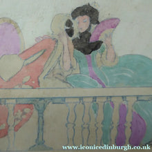 Load image into Gallery viewer, Art Nouveau Art Deco Watercolour of a Masked Ball at the Venice Carnival
