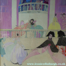 Load image into Gallery viewer, Art Nouveau Art Deco Watercolour of a Masked Ball at the Venice Carnival
