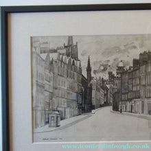 Load image into Gallery viewer, SCOTTISH ART. Original 1960s Pen &amp; Ink Drawing by Richard Demarco. View of the Lawnmarket Looking Towards Edinburgh Castle
