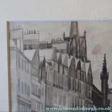 Load image into Gallery viewer, SCOTTISH ART. Original 1960s Pen &amp; Ink Drawing by Richard Demarco. View of the Lawnmarket Looking Towards Edinburgh
