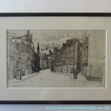 Load image into Gallery viewer, SCOTTISH ART. Original 1960s Pen &amp; Ink Drawing by Richard Demarco. View of the Lawnmarket Looking Towards Edinburgh Castle
