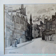 Load image into Gallery viewer, SCOTTISH ART. Original 1960s Pen &amp; Ink Drawing by Richard Demarco. View of the Lawnmarket Looking Towards Edinburgh
