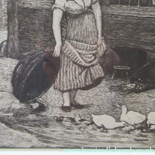 Load image into Gallery viewer, Antique Print Mealtime. Fishwife Feeding the Ducks by Robert Walker Macbeth

