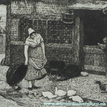 Load image into Gallery viewer, Antique Print Mealtime. Fishwife Feeding the Ducks by Robert Walker Macbeth
