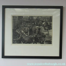 Load image into Gallery viewer, SCOTTISH ART: Original Vintage Etching of Arbroath Harbour. Pencil Signed by William Peters Vannet
