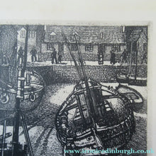 Load image into Gallery viewer, Scottish Art Etching of Arbroath Harbour by William Peters Vannet
