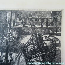 Load image into Gallery viewer, Scottish Art Etching of Arbroath Harbour by William Peters Vannet
