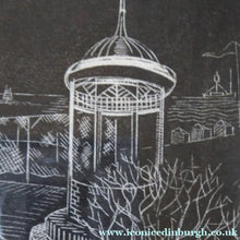 Load image into Gallery viewer, Scottish Art 1940s Woodcut by Kenneth Roberts Wartime Park Scene
