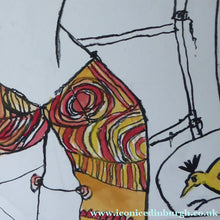 Load image into Gallery viewer, Pat Douthwaite Hand Coloured Lithograph Woman with Vase of Flowers Signed
