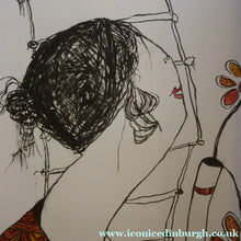 Load image into Gallery viewer, Pat Douthwaite Hand Coloured Lithograph Woman with Vase of Flowers Signed
