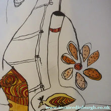 Load image into Gallery viewer, Pat Douthwaite Hand Coloured Lithograph Woman with Vase of Flowers Signed
