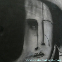 Load image into Gallery viewer, PAT DOUTHWAITE (1939 - 2002). Original LARGE 1980s Charcoal Portrait Drawing. FRAMED
