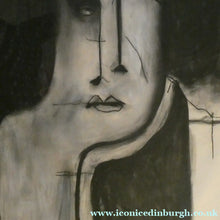 Load image into Gallery viewer, PAT DOUTHWAITE (1939 - 2002). Original LARGE 1980s Charcoal Portrait Drawing. FRAMED
