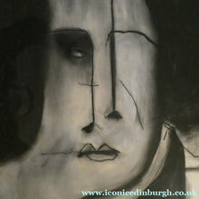 Load image into Gallery viewer, PAT DOUTHWAITE (1939 - 2002). Original LARGE 1980s Charcoal Portrait Drawing. FRAMED

