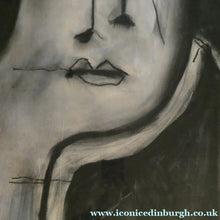 Load image into Gallery viewer, PAT DOUTHWAITE (1939 - 2002). Original LARGE 1980s Charcoal Portrait Drawing. FRAMED
