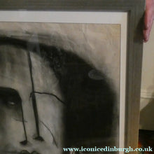 Load image into Gallery viewer, PAT DOUTHWAITE (1939 - 2002). Original LARGE 1980s Charcoal Portrait Drawing. FRAMED
