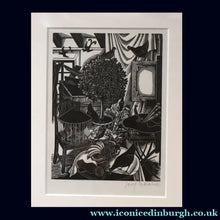 Load image into Gallery viewer, SCOTTISH ART. Rare 1953 Original Wood Engraving by Jozef Sekalski. Design for a Christmas Card Entitled "Fourth Day of Christmas". Pencil Signed
