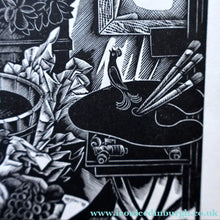 Load image into Gallery viewer, SCOTTISH ART. Rare 1953 Original Wood Engraving by Jozef Sekalski. Design for a Christmas Card Entitled "Fourth Day of Christmas". Pencil Signed 
