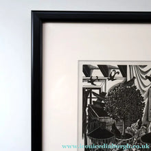 Load image into Gallery viewer, SCOTTISH ART. Rare 1953 Original Wood Engraving by Jozef Sekalski. Design for a Christmas Card Entitled "Fourth Day of Christmas". Pencil Signed 
