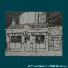 Load image into Gallery viewer, SCOTTISH ART: Rare 1970s ABERBEEN PUBS Etching: "The Hairy Bar" or "Murdo's Bar" by William J. Watson. Pencil Signed
