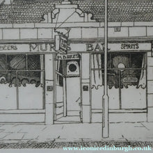 Load image into Gallery viewer, SCOTTISH ART: Rare 1970s ABERBEEN PUBS Etching: "The Hairy Bar" by William J. Watson. Pencil Signed
