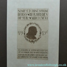 Load image into Gallery viewer, Etching by Robert Bryden (1865 - 1939). Copy of the Silhouette First Published in the Kilmarnock Edition
